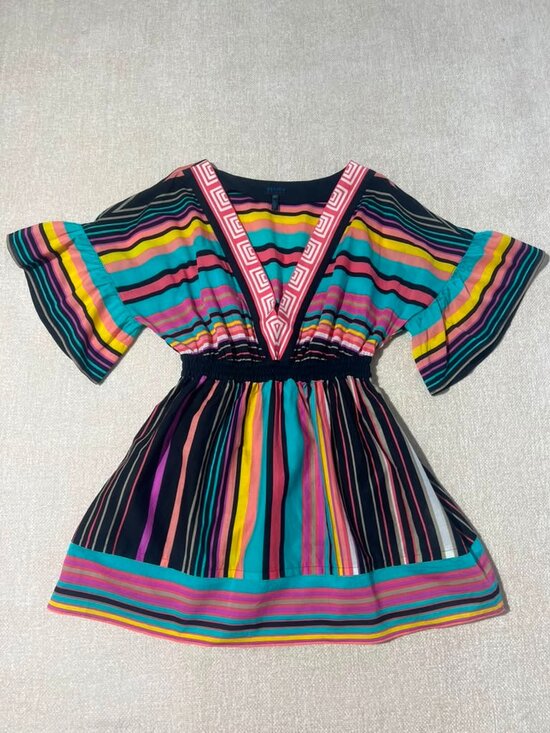 Escada Tops - Escada Sport Multicolor Striped Cotton V-Neck Tunic Top EU 40